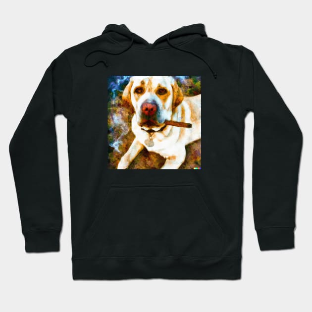 Cigar Smoking Lab Hoodie by KingMo